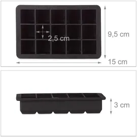 Relaxdays Eiswürfelform Silikon 2,5 cm schwarz