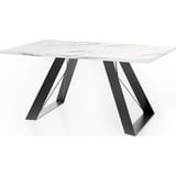 WFL GROUP Esstisch Colter im Modern Still, Rechteckig Tisch - Ausziehbar von 140 cm bis 240 cm, Pulverbeschichtete schwarzen Metallbeine - 140 x 80 cm - Farb...