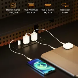 Homcom Eckschreibtisch Spanplatte, Metall