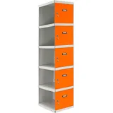 Simonrack Industrieller Schrank Grau Und Orange Mit 5 Türen Aus Metall