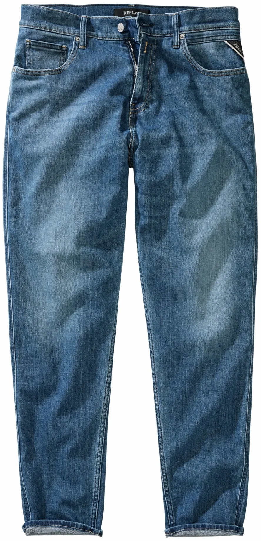 Replay Herren Jeans Hose Tapered Fit Blau einfarbig - 31/34