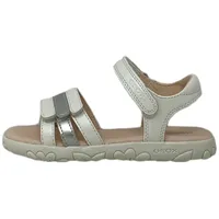 GEOX J Haiti Girl Sandal, White/Silver, 28 EU