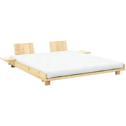 Karup Design Bettgestell »Social Bed, Bett mit oder ohne verstellbares Zubehör, ohne Matratze«, Bett wahlweise mit oder ohne Rückenlehnen und Ablagen. Ohne Matratze Karup Design kiefer klar lackiert