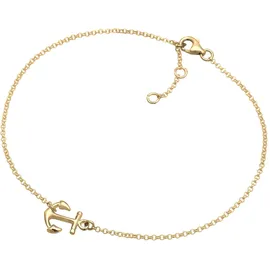 Elli Fußschmuck Damen Fußkettchen Anker Maritim in 925 Sterling Silber vergoldet