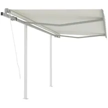 vidaXL Gelenkarmmarkise 300 x 250 cm cremeweiß inkl. Pfosten 3070127