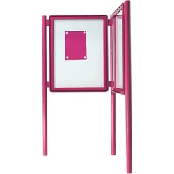 Aluvitrine Modell W6, Stahlemaille in Weiß