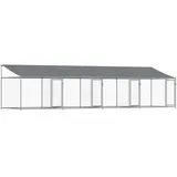vidaXL Hundezwinger mit Dach und Türen 8 x 2 x 2 m Stahl Grau