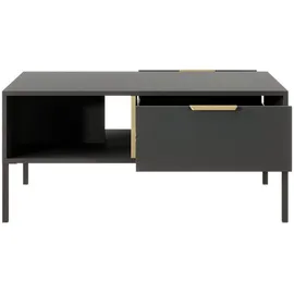 Feldmann-Wohnen Couchtisch, Grau, Holz, 1 Fächer, 1 Schubladen, Rechteckig,Rechteckig, 96.6x44.4x60 cm, Wohnzimmer, Wohnzimmertische, Couchtische