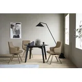 Polsterstuhl STRESSLESS "Laurel", braun (almond paloma, eiche natur), B:58cm H:92cm T:59cm, Leder PALOMA: PALOMA ist ein durchgefärbtes Semianilin-Möbelleder mit natürlicher Narbung., Stühle, Polsterstuhl, Low Back mit Armlehne, Größe L, mit schräggestellten Beinen in Eiche