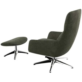 flexlux Drehsessel Marinella Chenille 75 x 103 x 95 cm Grün mit Liegefunktion