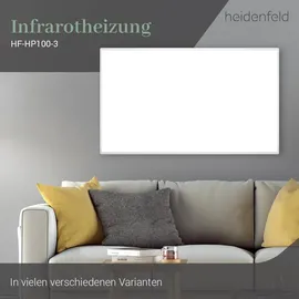 Heidenfeld Infrarotheizung HF-HP100-3, m. Thermostat, weiß, 300-1200 Watt, 10 J. Garantie (800 Watt)