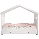58 aufm Kessel HAUSBETT Kamila 3 213x172x99 aus Massivholz+MDF in Weiß | Gr.: onesize