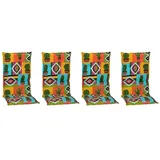 beo Gartenmöbel-Auflage Tijuana  (Hochlehner, 4 Stk., L x B x H: 118 x 46 x 8 cm, Baumwolle, Polyester, Orange/Grün)