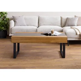 MASSIVMOEBEL24.DE Couchtisch Lindau Beige Wildeiche 120 x 65 x 45 cm