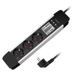 LOGILINK Steckdosenleiste LPS285, 3-fach, Display, Echzeit Energieverbrauch