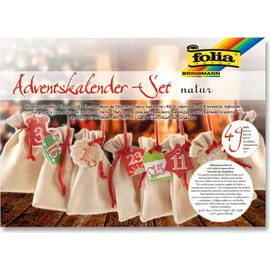 Folia Adventskalender-Set Beutel in Juteoptik