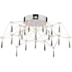 NÄVE LED-Deckenleuchte »ARANEUS«, ∅xH: 55 x 7 cm, Metall/Glas - silberfarben