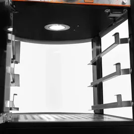 MONSTER SHOP Speisenwärmer Heißtheke Warmhaltetheke Gewerblicher Glas warme Pizza Kuchen Vitrine schwarzer Stahl elektrisch 30 - 85°C Temperaturkontrollschal... - Schwarz