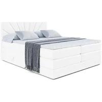 Altdecor Boxspringbett Weiß Hochglanz, Höhe ca. 20 cm, 200x200
