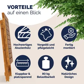 CASARIA Beistelltisch 46 x 46 cm braun klappbar
