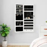 Spiegel-schmuckschrank Mit Led-beleuchtung Wandmontage Weiß