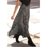 LASCANA Maxirock in schwarz-grau-creme bedruckt, | Gr.: 38