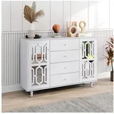 stilvora Sideboard 147,5 x 102 x 40 cm Weiß