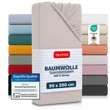 Blumtal Spannbettlaken Jersey 90 x 200 cm beige 2 St.