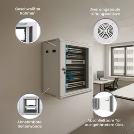 Extralink 19 Zoll Netzwerkschrank 6U 600x450, Wand/Stand