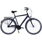 HAWK Citytrek Deluxe Gent Ocean Blue inkl. Tasche - Herren 28 Zoll - Leichtes Fahrrad mit 7-Gang Shimano Kettenschaltung & Beleuchtung I Allrounder