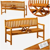 CASARIA Casaria® Gartenbank Wetterfest Holz FSC®-Zertifiziert 480kg Belastbar 3-Sitzer