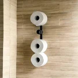 DanDiBo Ambiente DanDiBo Toilettenpapierhalter Schwarz Metall 4 Halter Unsichtbar Klopapierhalter Toilettenrollenhalter Wc Rollenhalter Ersatzrollenhalter