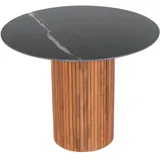 JVmoebel Runder Esstisch 100 x 75 cm schwarz