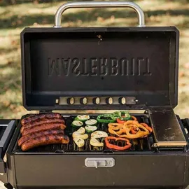 MasterBuilt tragbarer Holzkohlegrill und Smoker schwarz