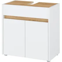 furn.design Waschbeckenunterschrank Center 60 x 62 x 34 cm Weiß/Eiche