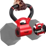 Yes4All D8FC Kettle Grip Griff zum Umwandeln von Hanteln in Kettlebells für Workouts, A. Rot und Schwarz, Hantel-Konverter, 0.5 kg