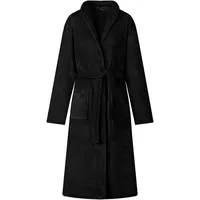 vidaXL Bademantel ohne Kapuze Schwarz XXL Flanell