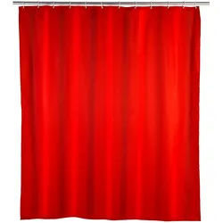 WENKO Anti-Schimmel Duschvorhang Uni Red