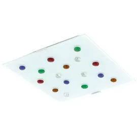 ETC Shop Deckenlampe mit bunten Glassteinen 1x LED 29x29x7,5 cm