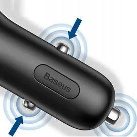 Baseus Y-Typ KFZ-Ladegerät Dual USB Zigarettenanzünder 3,1 A Schwarz
