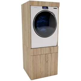 craftpak Waschmaschinenschrank 63 x 162 x 67 cm Beige/Braun
