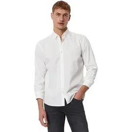 Marc O'Polo Langarmhemd regular fit aus Bio-Baumwolle, Button-down-Kragen, mit Struktur weiß,