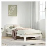 vidaXL Massivholzbett ohne Matratze Weiß 90x200 cm Kiefernholz