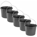 Dema - 5x Baueimer Mörteleimer Zementeimer Mörtelkübel Eimer 12l Liter aus Kunststoff