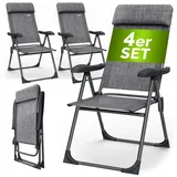 CASARIA Gartenstuhl 73 x 73 x 108 cm grau 4 St.