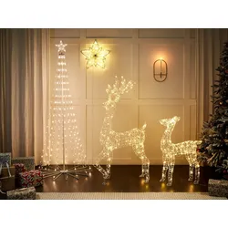 Outdoor Weihnachtsbeleuchtung LED silber Reh 92 cm HAFNIR