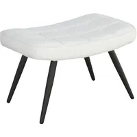 byLIVING Hocker UTA/Bouclé Off White/weiß/Gestell schwarz pulverbeschichtet/Fuß-Ablage/Sitzhocker/B 60, H 39, T 41 cm