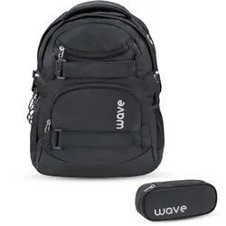 Wave Wave Infinity Schulrucksack Set 2 tlg. "Black" Koffer24