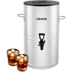 VEVOR Eisteespender 15L für Eistee Saft Kaffee 304 Edelstahl Getränkespender