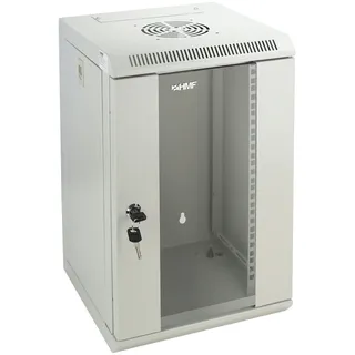 HMF 10 Zoll, 9 HE, Netzwerkschrank, 6HE 9HE 12HE Wandgehäuse 10 31,2 x 30 x 48,3 cm, Voll Montiert, lichtgrau